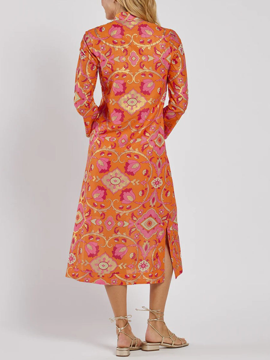 The Hot Orange Midi Dress