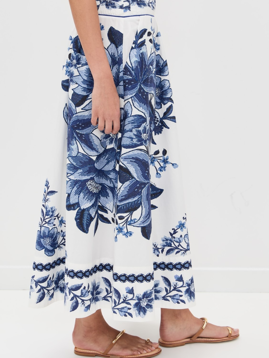 Summer Fruit Scarf Midi Skirt