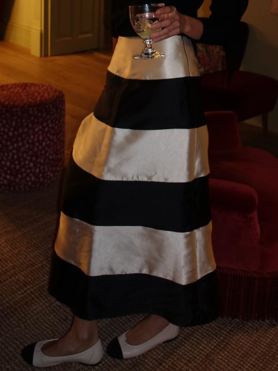 Color Block High Waist Midi Skirt