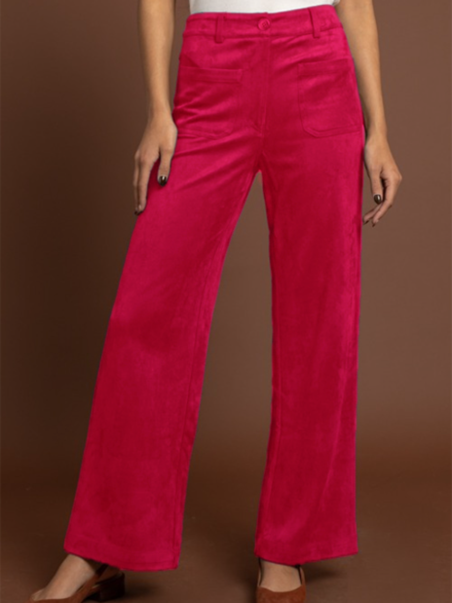 Suede Patch Pocket Pants