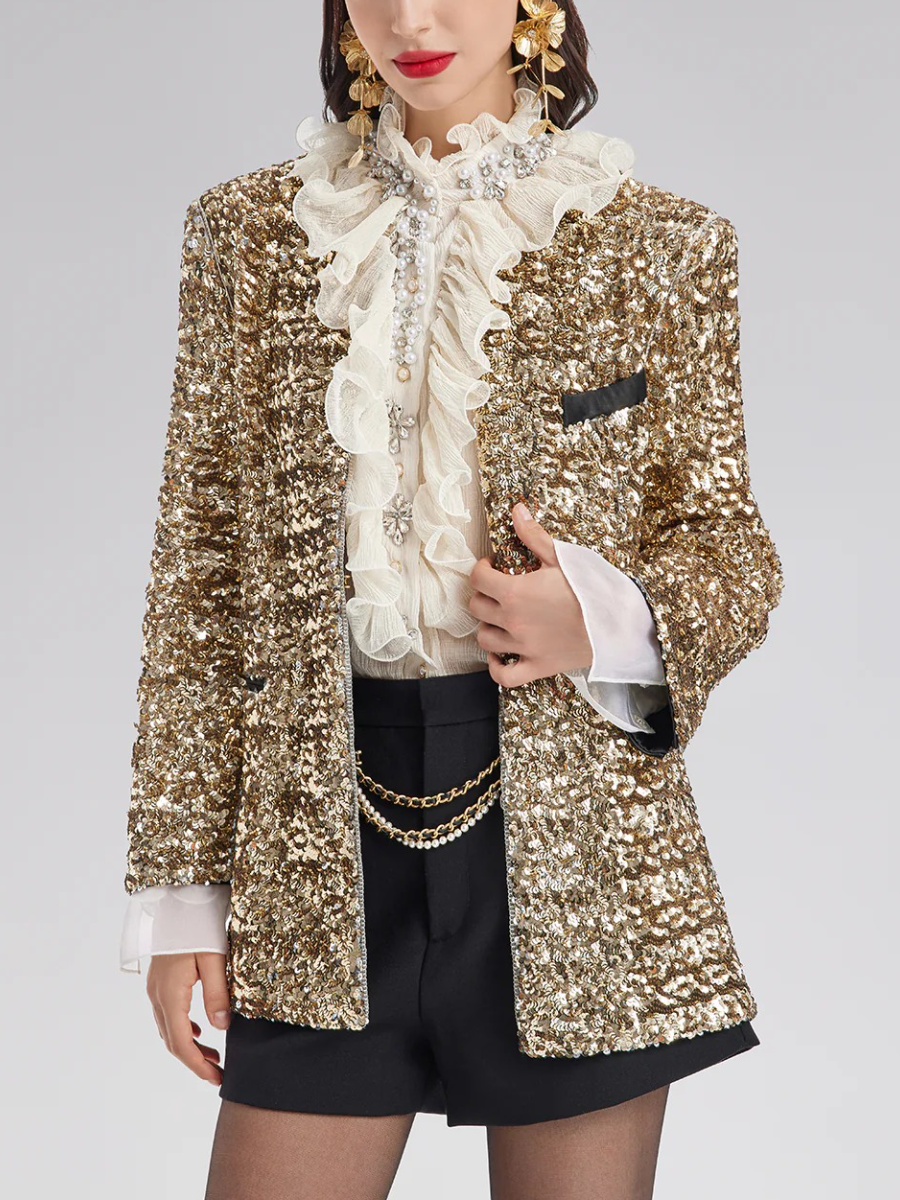 Light Luxury Sequin Heavy-Duty Blazer