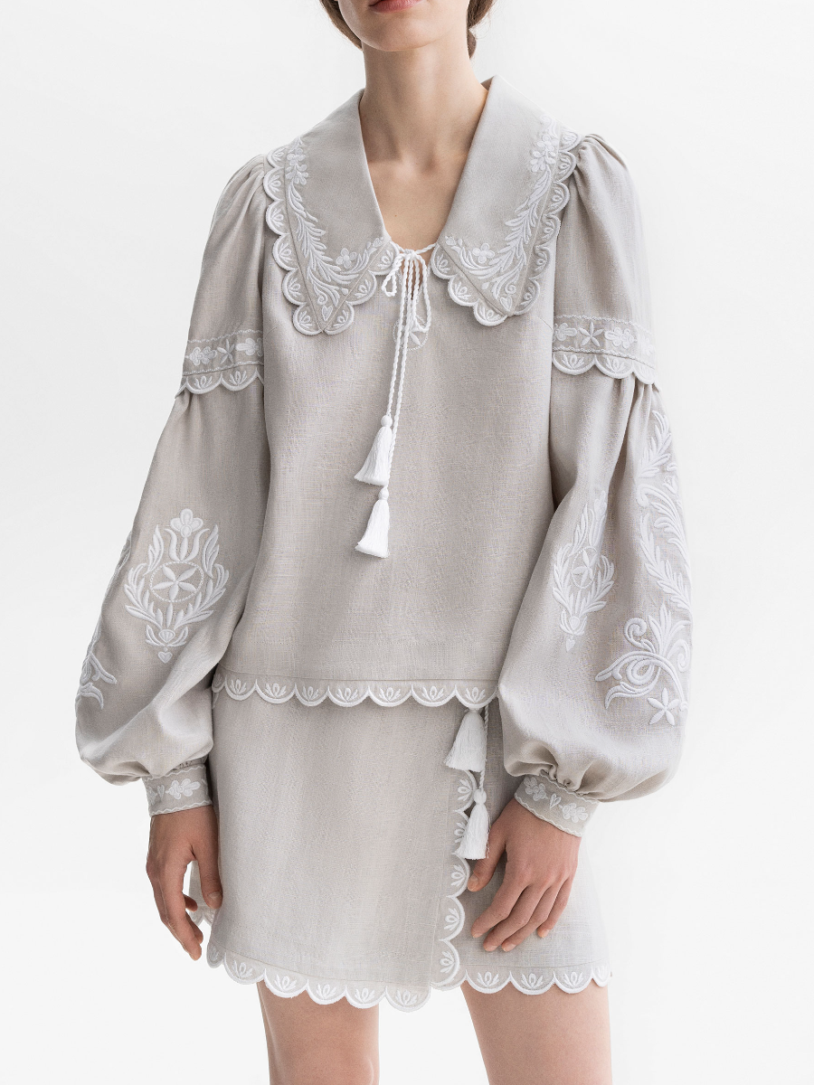 Embroidered Linen Shirt