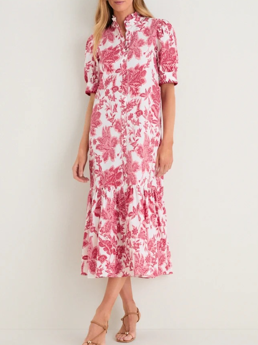 Hibiscus Floral Whipstitch Felicity Maxi Dress