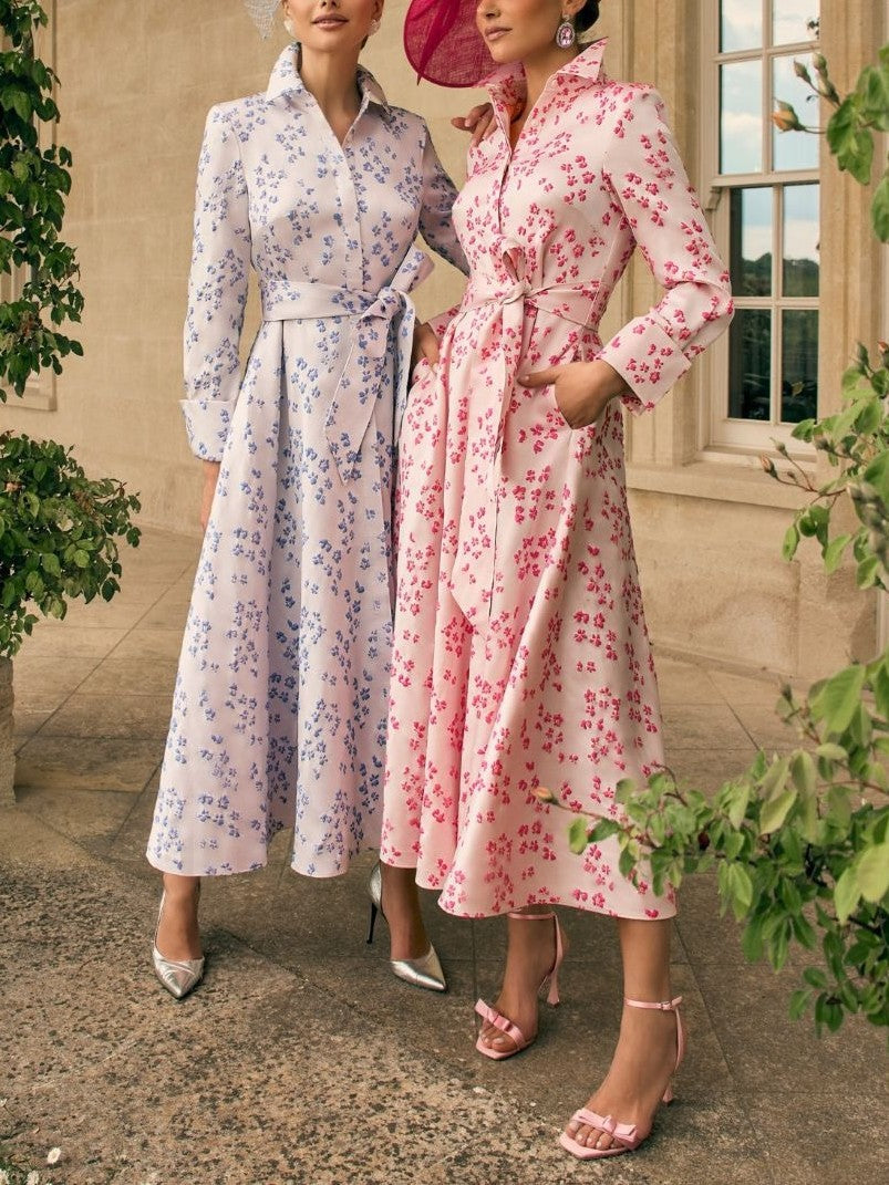 Pink Floral Shirt Dress