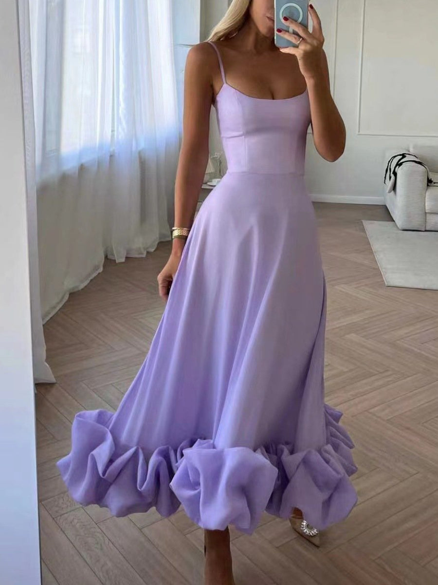 Flounce Bustier Midi Dress