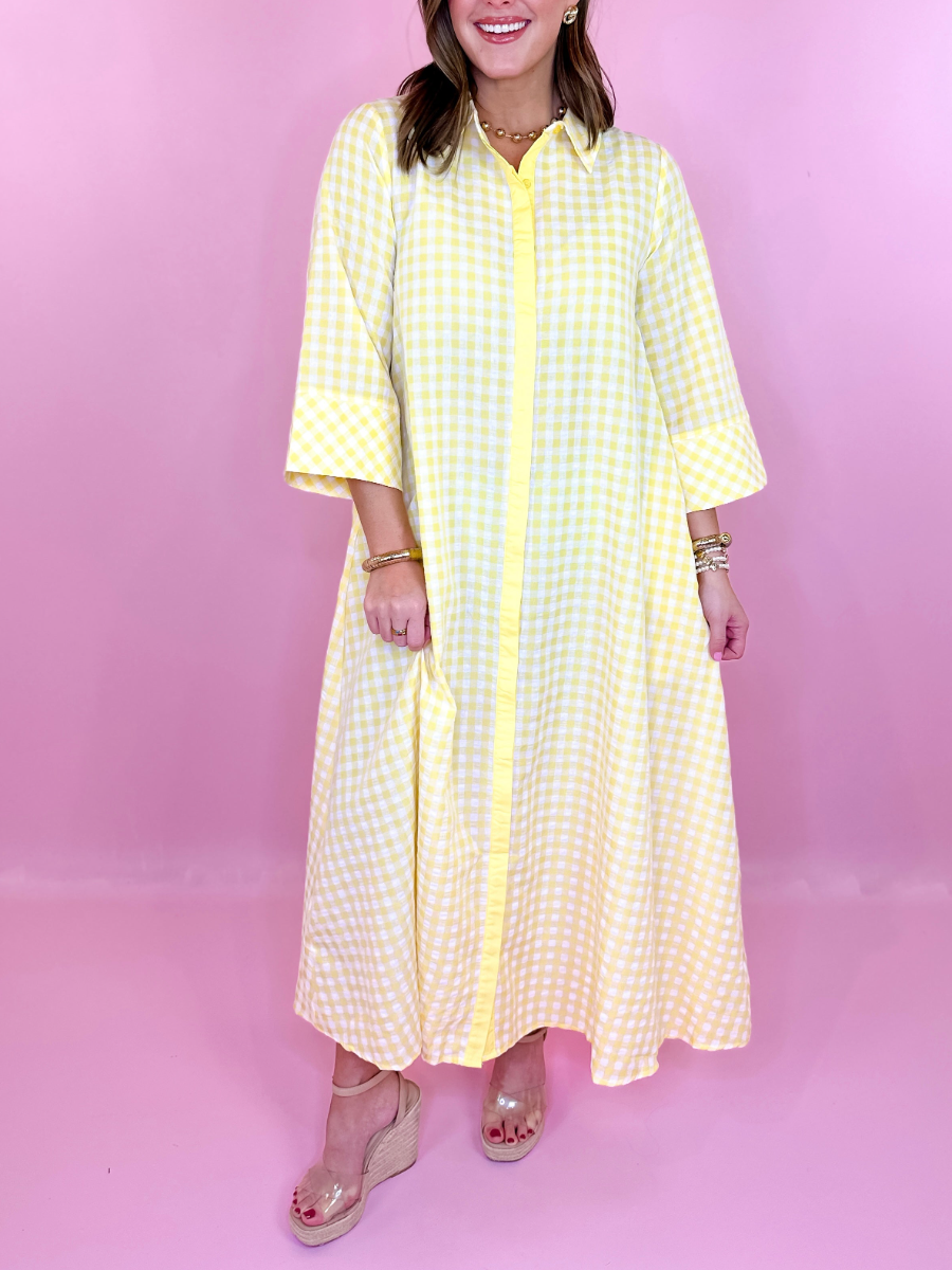 Take Another Chance Gingham Midi Dress