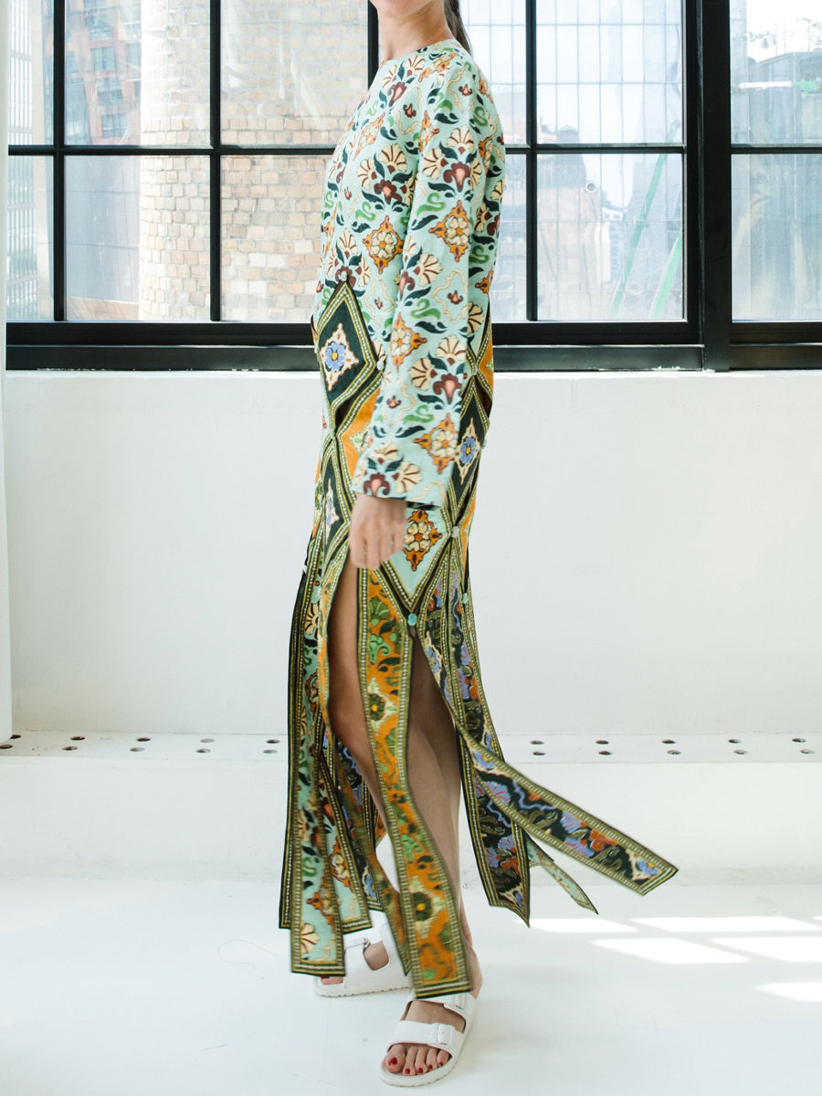 Fashion Printed Round Neck Midi Dress