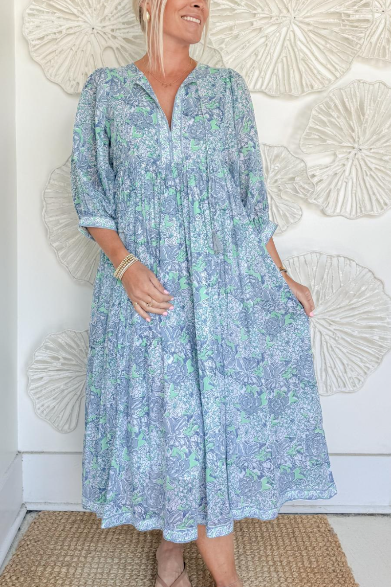 The Carrie Block Print Maxi