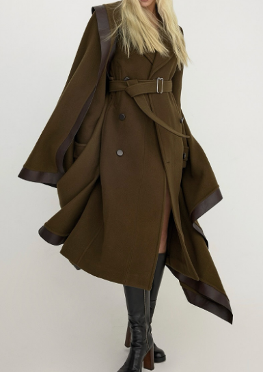 Chic Olive Cape Coat