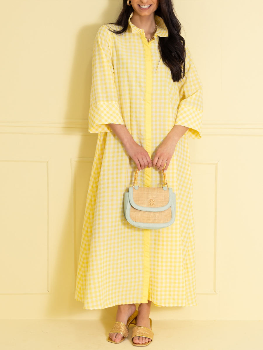 Gingham Collared Maxi Dress