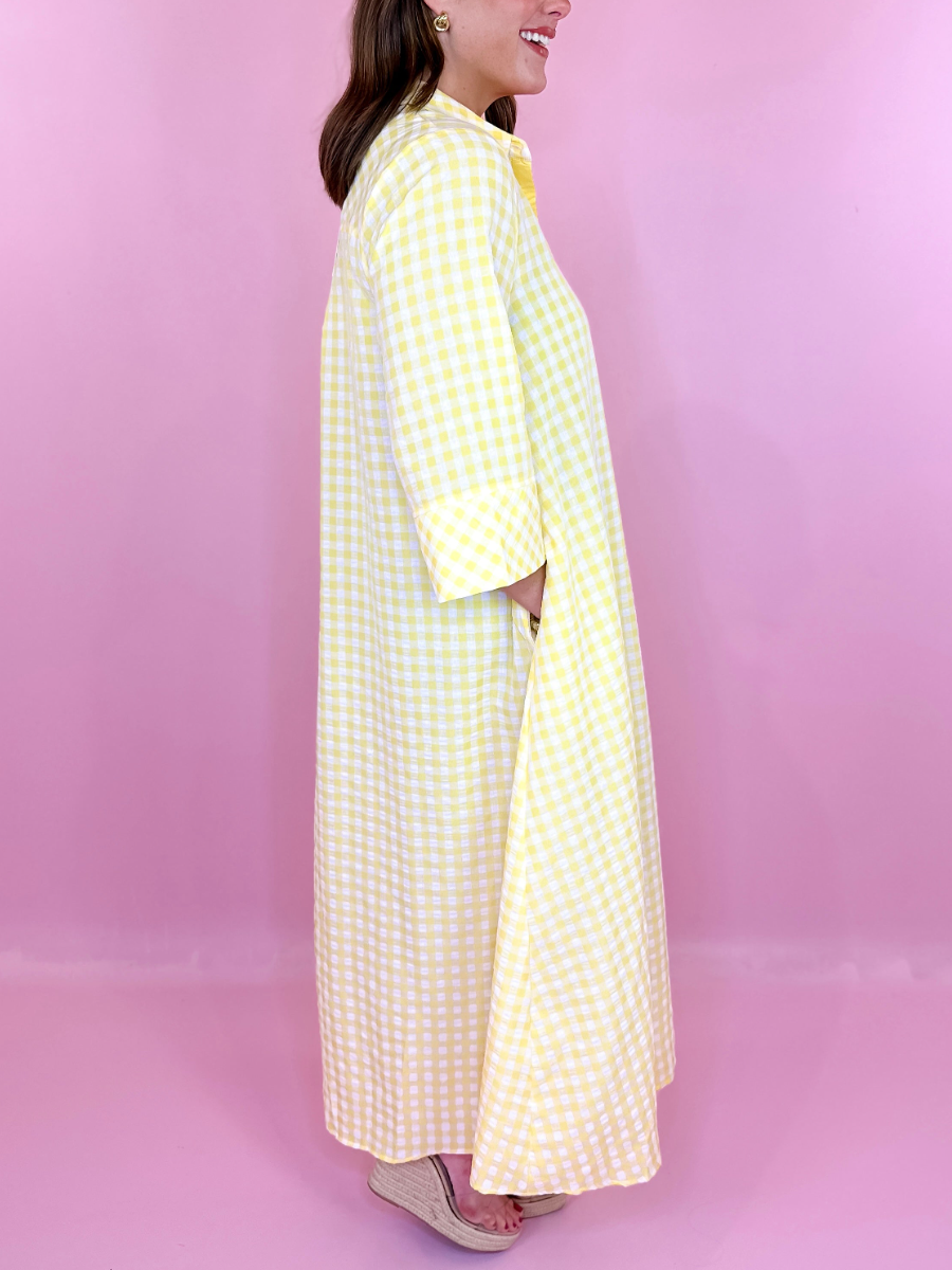 Take Another Chance Gingham Midi Dress