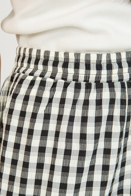 Gingham Textured Pants