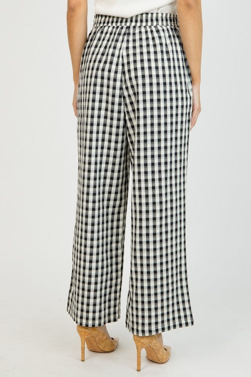 Gingham Textured Pants